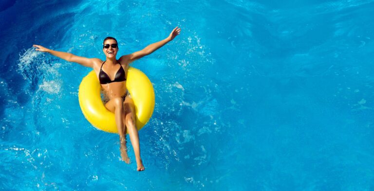 Single mum enjoying the water park